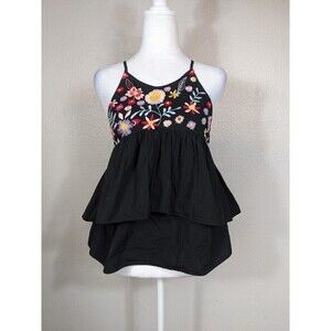 Zara Floral Embroidered Halter Neck Top Sz M Trafaluc collection Blogger Fave 22